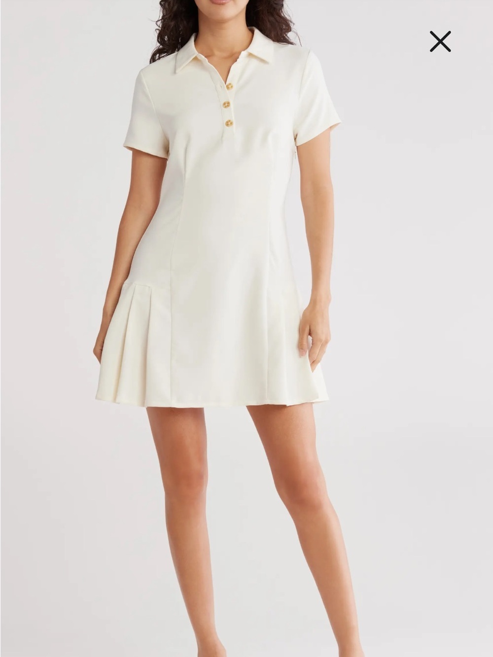 French Connection Cream Polo Collar Mini Dress Size Small